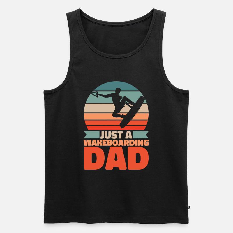 Wakeboard Wakeboarder Vater - Männer Premium Bio Tank Top - Schwarz
