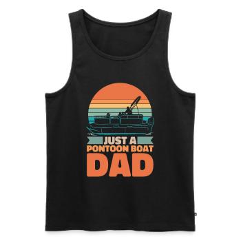 Pontonboot Vater Just A Pontoon Boat Dad - Männer Premium Bio Tank Top - Schwarz - Vorne - Michal (187cm)