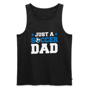 Fußball Fußballer Vater Just A Soccer Dad - Männer Premium Bio Tank Top - Schwarz - Vorne - AI Model Male 178 light (178cm)
