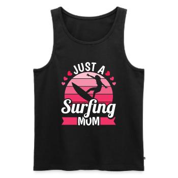 Surfer Surfen Mutter Just A Surfing Mom - Men's Premium Organic Tank Top - black - Front - Michal (187cm)