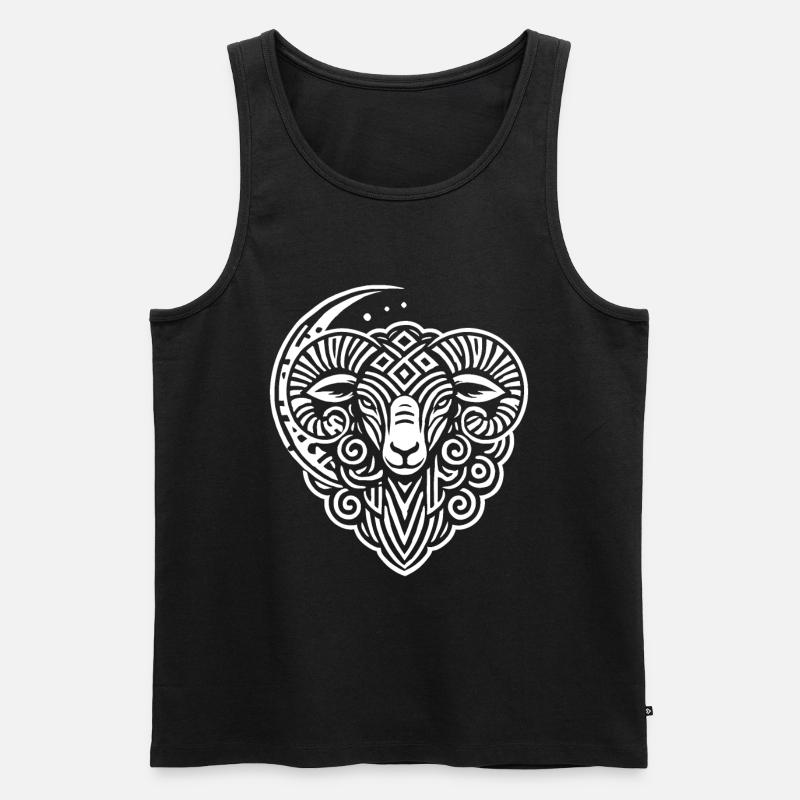 Schaf Moon Phases - Männer Premium Bio Tank Top - Schwarz