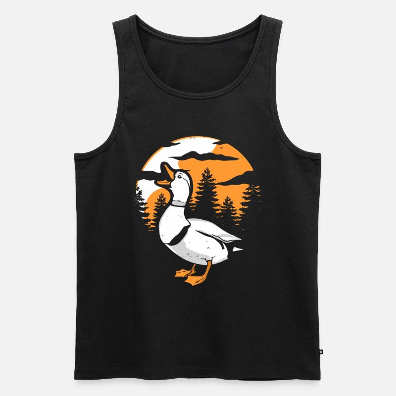Ente Moon Howling - Männer Premium Bio Tank Top - Schwarz