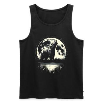 Bär Braunbär Moon Howling - Männer Premium Bio Tank Top - Schwarz - Vorne - Michal (187cm)