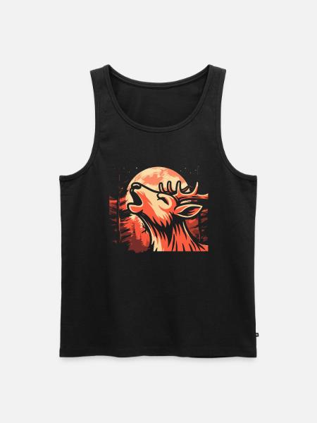 Deer Moon Howling - Men's Premium Organic Tank Top - black