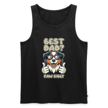 Berger Australien Père Meilleur Papa Pawsibly - Débardeur bio Premium Homme - noir - Devant - Michal (187cm)