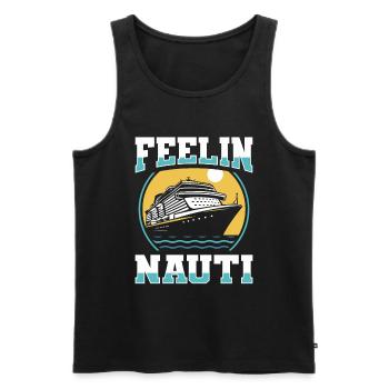 Kreuzfahrt Feeling Nauti - Männer Premium Bio Tank Top - Schwarz - Vorne - AI Model Male 178 light (178cm)