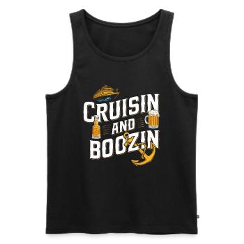 Croisière - Débardeur bio Premium Homme - noir - Devant - Michal (187cm)