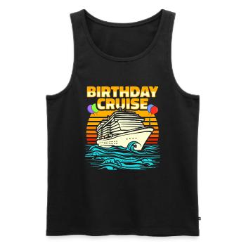 Croisière d’anniversaire à Kreuzfahrt - Débardeur bio Premium Homme - noir - Devant - Michal (187cm)