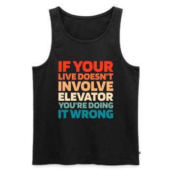 Elevator Elevator - Men's Premium Organic Tank Top - black - Front - AI Model Male 178 light (178cm)