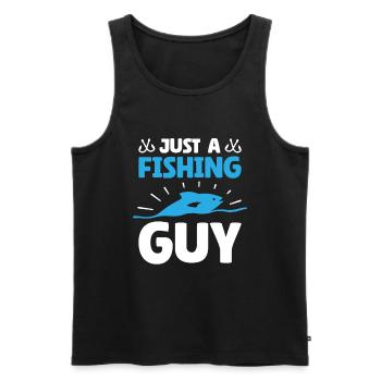Pêcheuse Angeln juste un pêcheur - Débardeur bio Premium Homme - noir - Devant - Michal (187cm)