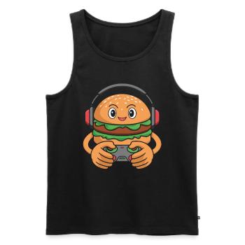 Gamer Gaming Burger Gaming Controller - Männer Premium Bio Tank Top - Schwarz - Vorne - Michal (187cm)
