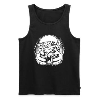 Gamer Gaming Burger Gaming Controller - Männer Premium Bio Tank Top - Schwarz - Vorne - Michal (187cm)