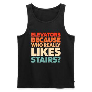 Elevator Elevator - Men's Premium Organic Tank Top - black - Front - AI Model Male 178 light (178cm)