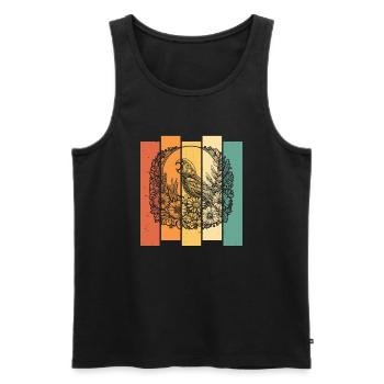 Parrot Wild Flowers Floral Moon - Men's Premium Organic Tank Top - black - Front - Michal (187cm)