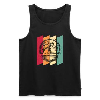 Bär Braunbär Moon Howling - Männer Premium Bio Tank Top - Schwarz - Vorne - Michal (187cm)
