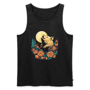 Pig Farmer Wild Flowers Floral Moon - Men's Premium Organic Tank Top - black - Front - AI Model Male 178 light (178cm)