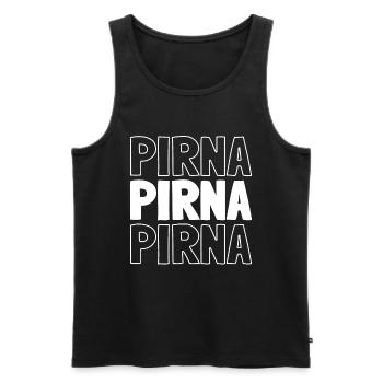 German city Pirna, Saxony - Men's Premium Organic Tank Top - black - Front - Michal (187cm)