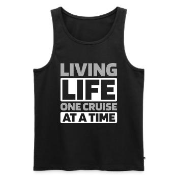 Kreuzfahrt - Männer Premium Bio Tank Top - Schwarz - Vorne - Michal (187cm)