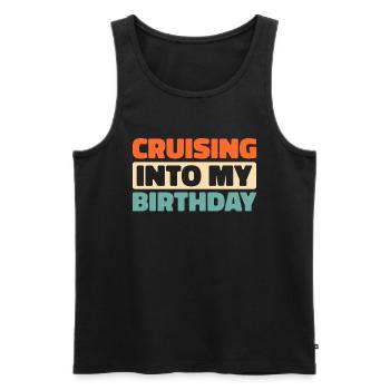 Kreuzfahrt - Männer Premium Bio Tank Top - Schwarz - Vorne - Michal (187cm)