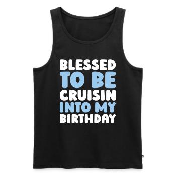 Kreuzfahrt - Männer Premium Bio Tank Top - Schwarz - Vorne - Michal (187cm)