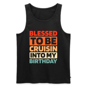 Kreuzfahrt - Männer Premium Bio Tank Top - Schwarz - Vorne - Michal (187cm)
