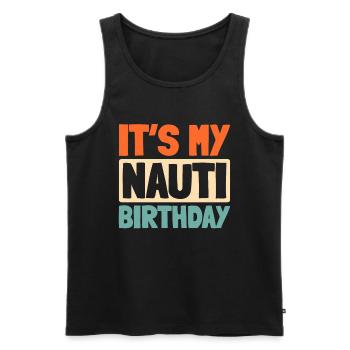 Kreuzfahrt - Männer Premium Bio Tank Top - Schwarz - Vorne - Michal (187cm)