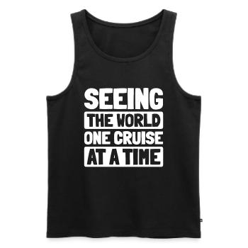 Kreuzfahrt - Männer Premium Bio Tank Top - Schwarz - Vorne - Michal (187cm)