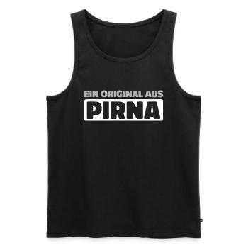 German city Pirna, Saxony - Men's Premium Organic Tank Top - black - Front - Michal (187cm)