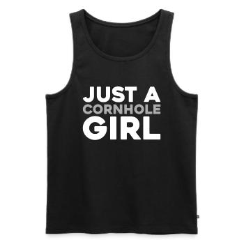 Cornhole Blind Hole Game Just A Cornhole Girl - Men's Premium Organic Tank Top - black - Front - Michal (187cm)