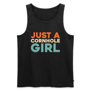 Cornhole Blind Hole Game Just A Cornhole Girl - Men's Premium Organic Tank Top - black - Front - Michal (187cm)