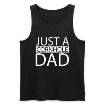 Cornhole Blind Hole Game Just A Cornhole Dad - Men's Premium Organic Tank Top - black - Front - Michal (187cm)