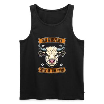 Cow farmer, dairy farmer, head of the farm - Men's Premium Organic Tank Top - black - Front - AI Model Male 178 light (178cm)