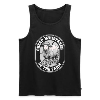 Shepherd Sheep Chief of the Farm - Men's Premium Organic Tank Top - black - Front - AI Model Male 178 light (178cm)