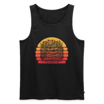 Bear Brown Bear Flower Book Reader Floral Cottagecore - Men's Premium Organic Tank Top - black - Front - Michal (187cm)