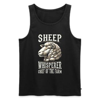 Shepherd Sheep Chief of the Farm - Men's Premium Organic Tank Top - black - Front - AI Model Male 178 light (178cm)