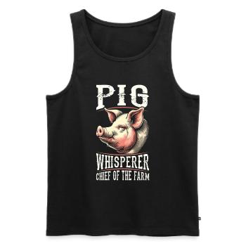 pig farmer head of the farm - Men's Premium Organic Tank Top - black - Front - AI Model Male 178 light (178cm)
