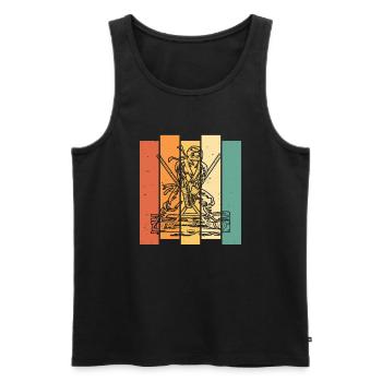 Eishockey Hockey Ninja - Männer Premium Bio Tank Top - Schwarz - Vorne - Michal (187cm)
