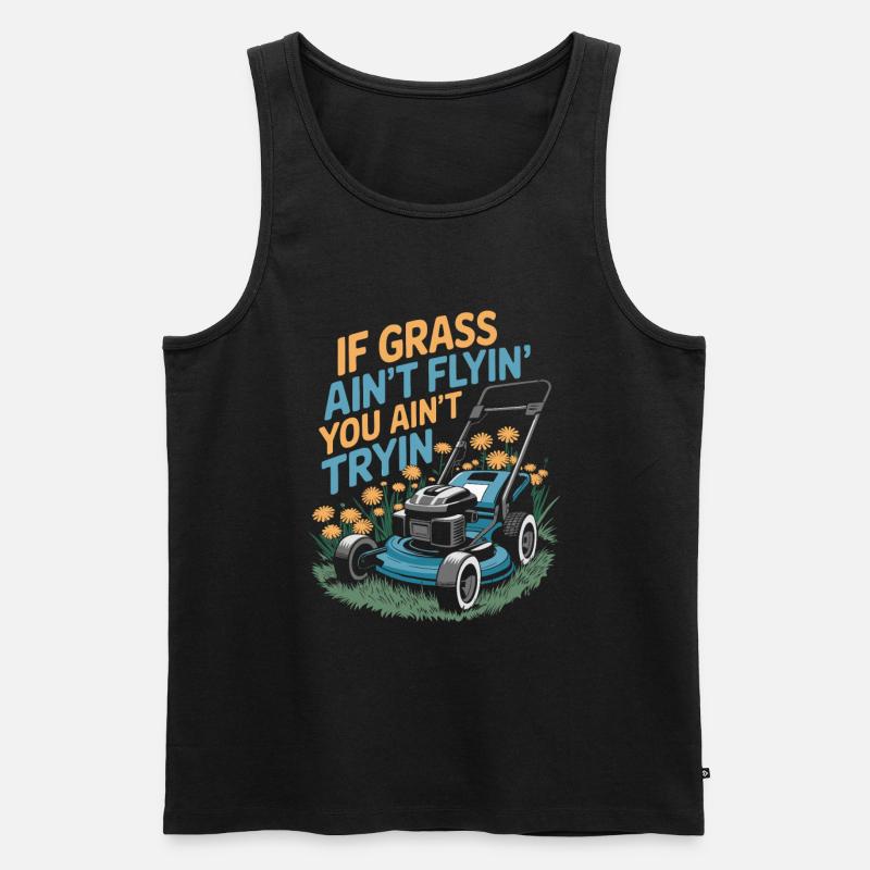 Rasenmäher Mähen - Männer Premium Bio Tank Top - Schwarz