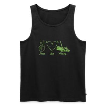 Rasenmäher Mähen - Männer Premium Bio Tank Top - Schwarz - Vorne - AI Model Male 178 light (178cm)