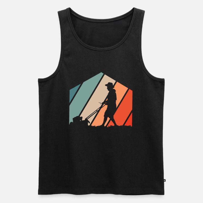 Rasenmäher Mähen - Männer Premium Bio Tank Top - Schwarz
