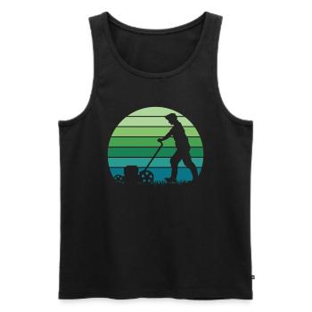 Rasenmäher Mähen - Männer Premium Bio Tank Top - Schwarz - Vorne - AI Model Male 178 light (178cm)