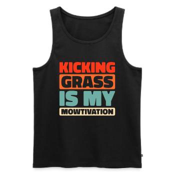 Rasenmäher Mähen - Männer Premium Bio Tank Top - Schwarz - Vorne - AI Model Male 178 light (178cm)