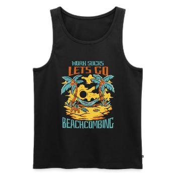 Strandkämmen - Männer Premium Bio Tank Top - Schwarz - Vorne - AI Model Male 178 light (178cm)