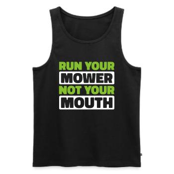 Lawn mower mowing - Men's Premium Organic Tank Top - black - Front - Michal (187cm)