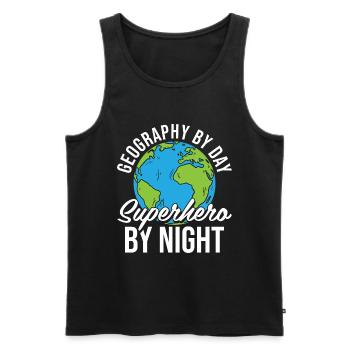 Geography Geographer - Men's Premium Organic Tank Top - black - Front - AI Model Male 178 light (178cm)