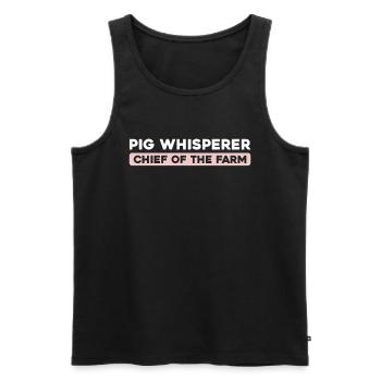 pig farmer head of the farm - Men's Premium Organic Tank Top - black - Front - AI Model Male 178 light (178cm)