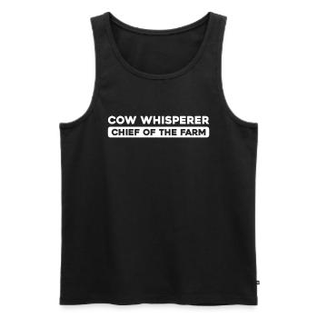 Cow farmer, dairy farmer, head of the farm - Men's Premium Organic Tank Top - black - Front - AI Model Male 178 light (178cm)