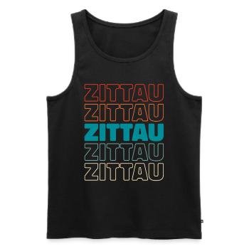 Deutsche Stadt Zittau Sachsen - Männer Premium Bio Tank Top - Schwarz - Vorne - AI Model Male 178 light (178cm)