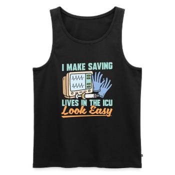 Intensive care nurse - Men's Premium Organic Tank Top - black - Front - AI Model Male 178 light (178cm)