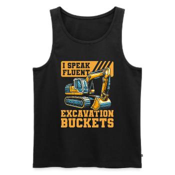 Excavator Operator - Men's Premium Organic Tank Top - black - Front - AI Model Male 178 light (178cm)